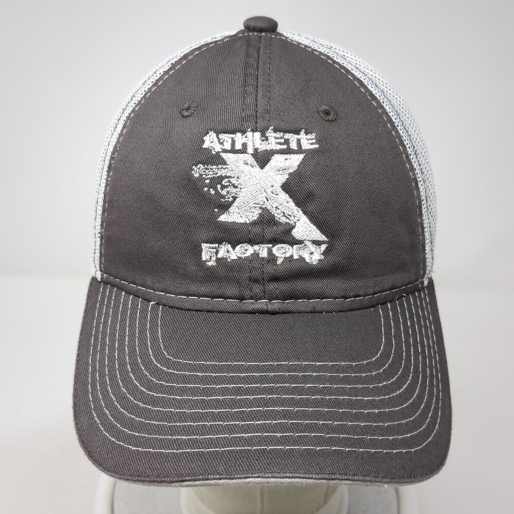 Athlete X Factory Snapback Trucker Cap Gray Os Adjustable Mesh Back Outdoor Cap View 2